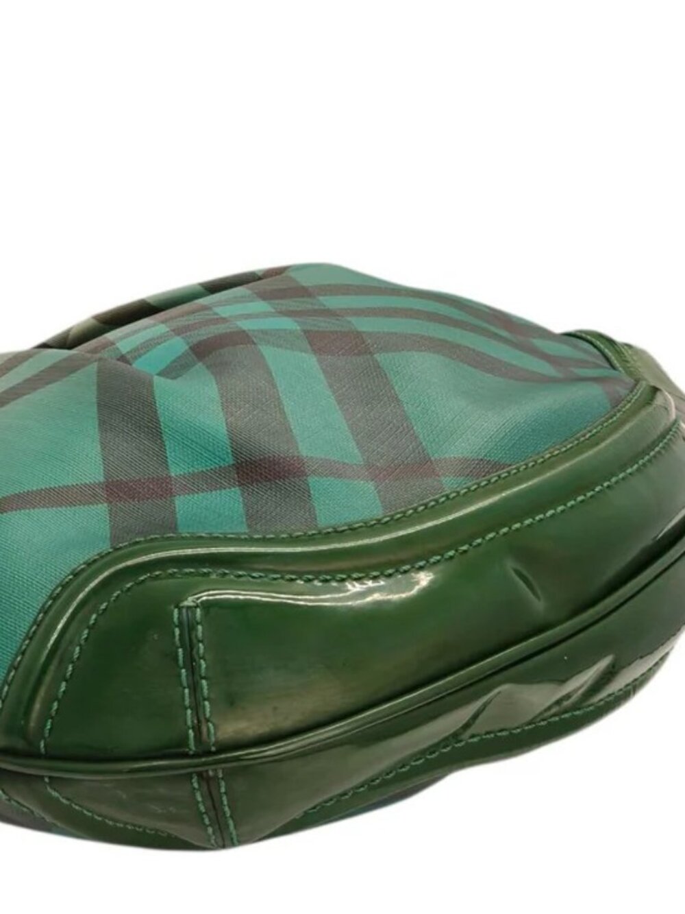 BURBERRY NOVACHECK GREEN HOBO BAG - Picture 4 of 9